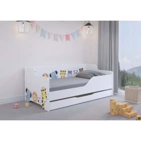 Children's bed with back LILU 160 x 80 cm - ZOO, Wooden Toys