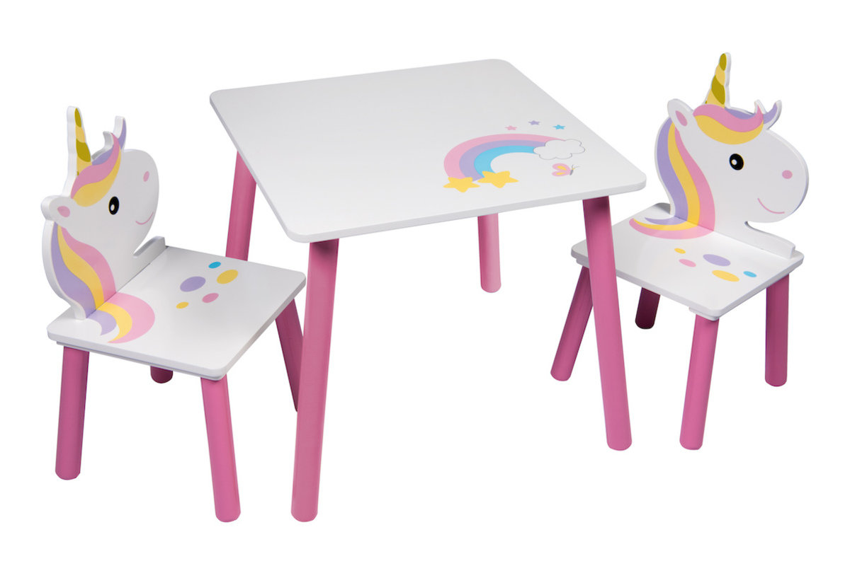 Unicorn kids best sale table and chairs