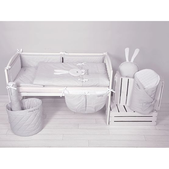 3-Piece Sleep&Hug Baby Cot Bedding Set - Grey