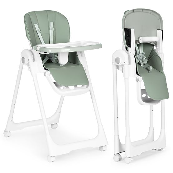 Adjustable Height High Chair, Eco-leather, Straps, Double Tray ECOTOYS