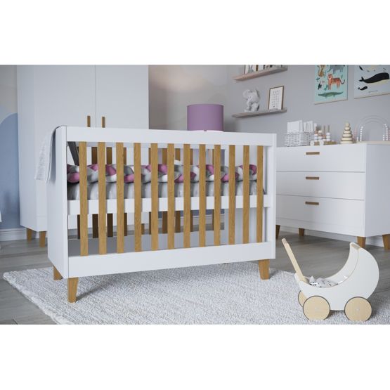 Children's Cot KUBI 120 x 60 cm - White