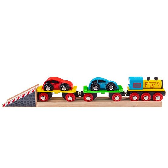 Bigjigs Rail Freight train with cars and tracks