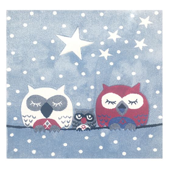 Blue Owls Children's Rug