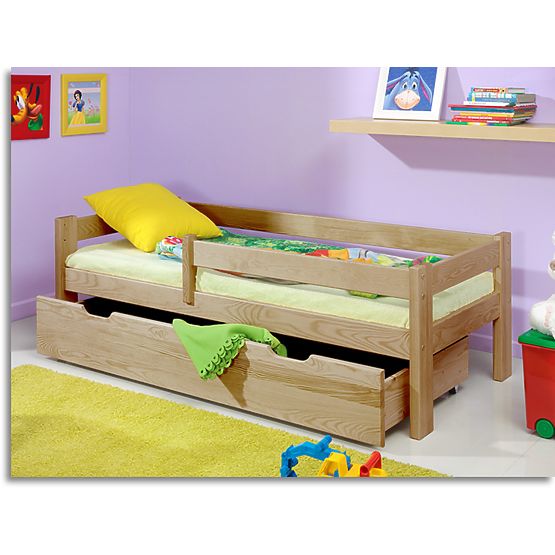 Children's Bed Paul with Guardrail - Beech