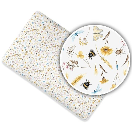 Children's cotton bed sheet - summer meadow