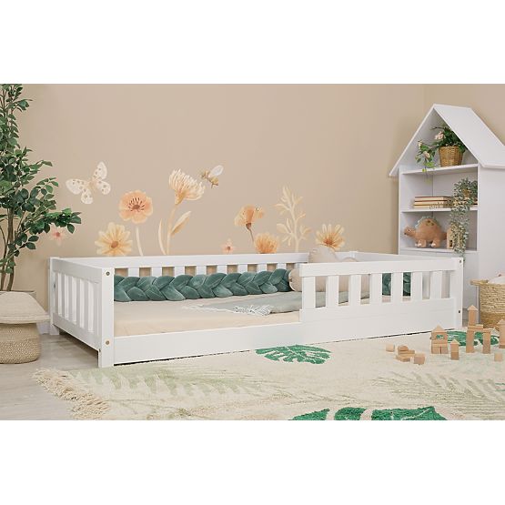 Children's Low Bed Montessori Meadow - White