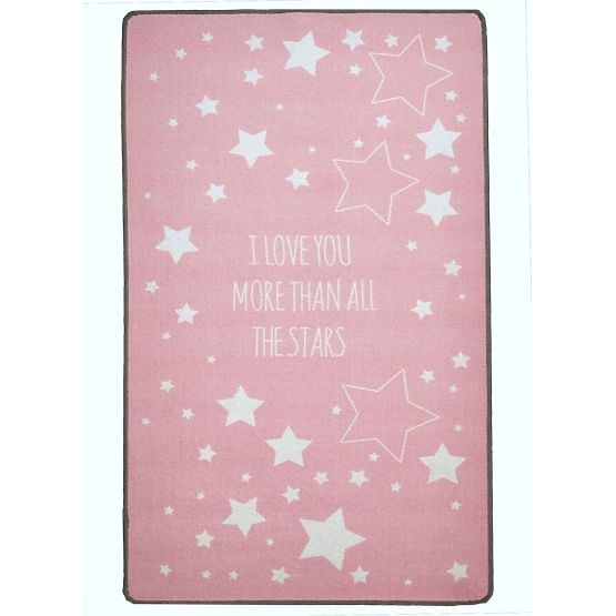 Children's rug LOVE YOU STARS pink / white