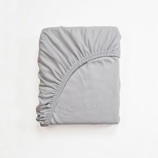 Cotton Fitted Sheet 190x90 cm - Grey