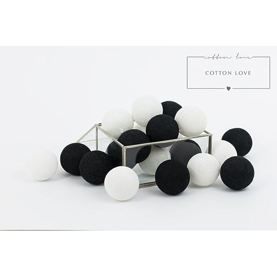 Cotton shining LED balls Cotton Balls - black-white