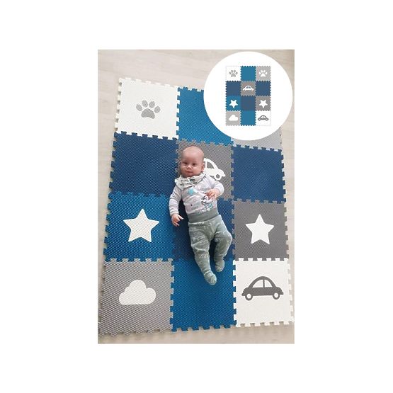 Foam play mat 12 pcs - Cloud, car, shoe, stars