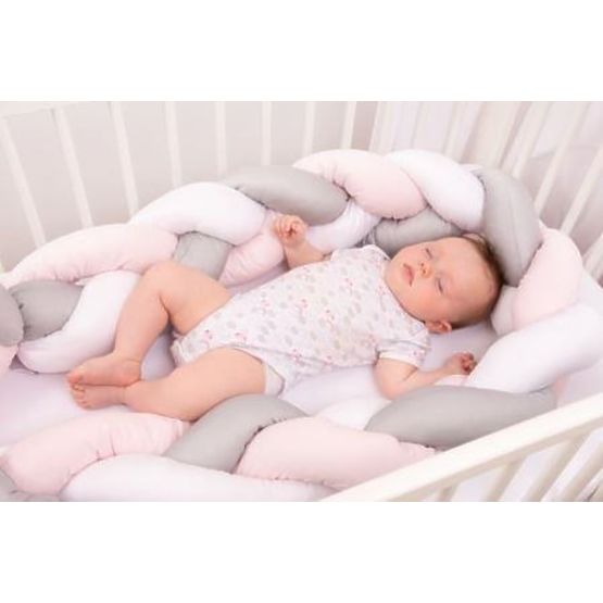 Knitted protector for the crib Pink 200 cm