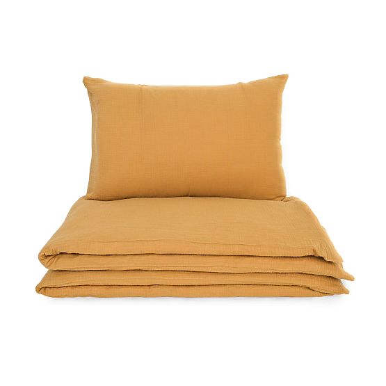 Muslin Bedding Ourbaby 135x100 + 40x60 cm - Mustard