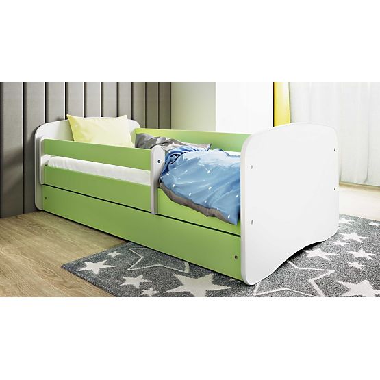 Children's Bed with Guardrail Ourbaby - Green and White