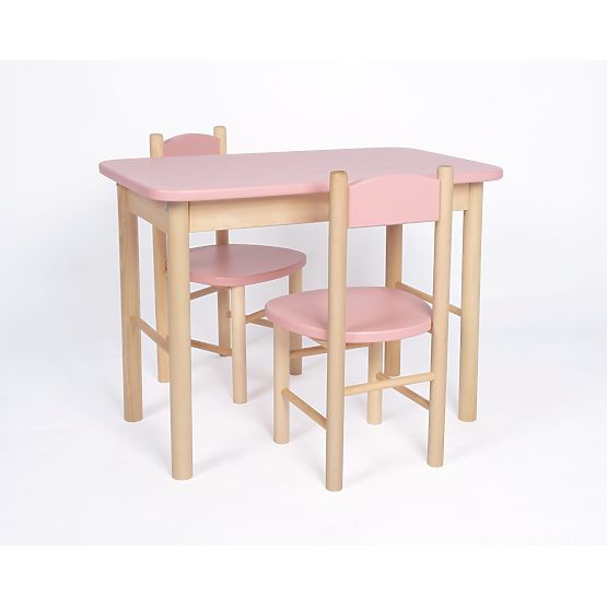 OURBABY Dusty Pink Table and Chair Set