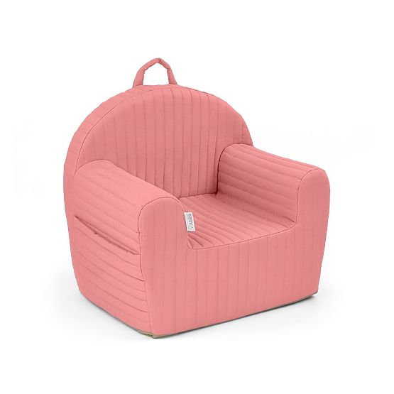 Quilted Armchair with Stripes - Pink