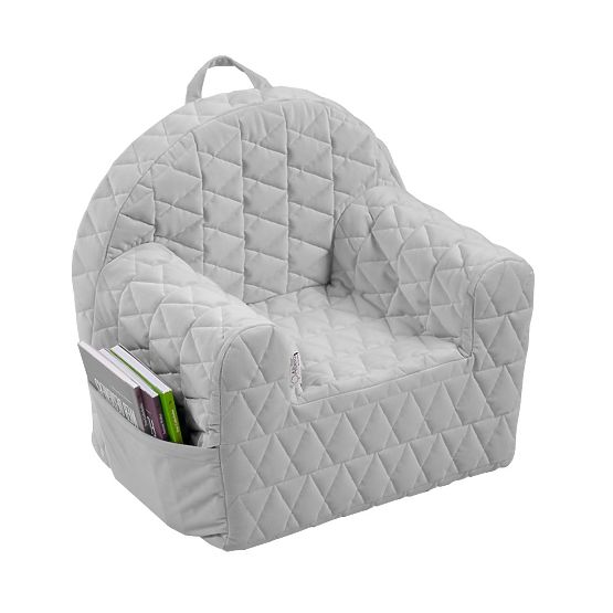 Quilted Velvet Armchair - Grey