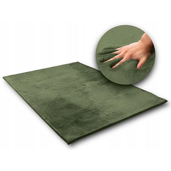 Rabbit silk carpet - olive green