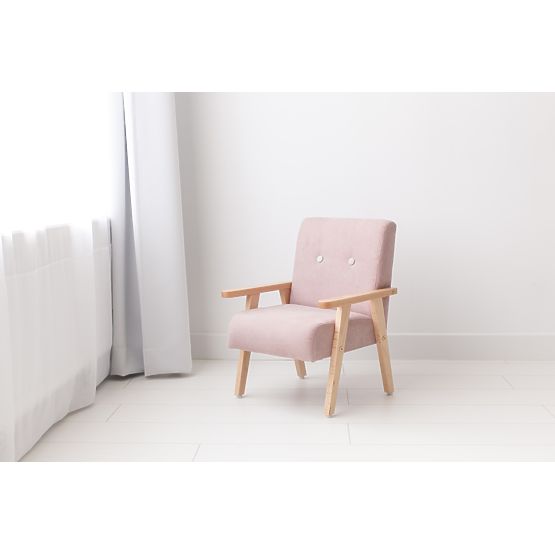 Retro Children's Armchair Velour - Pink