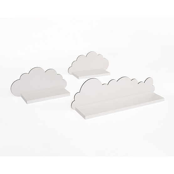 Set of 3 shelves - white cloud