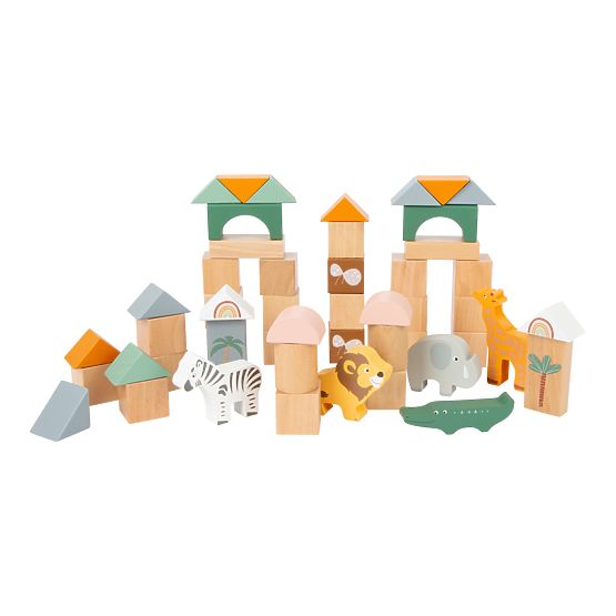 Small Foot Safari wooden building blocks 50 pcs