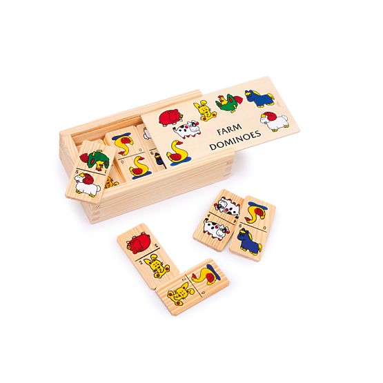 Small Foot Wooden games Domino farm smaller