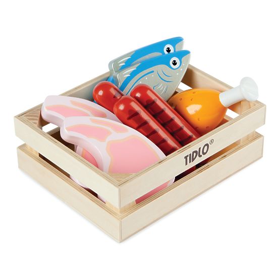 Tidlo Wooden box with meat and fish