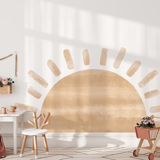 Sun wall sticker - beige