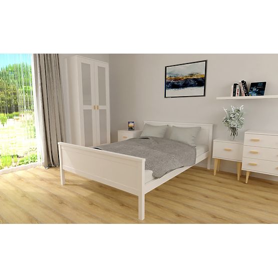 Wooden Bed Ikar 200 x 120 cm - White