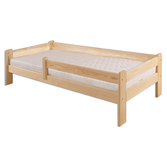 Wooden Bed with Guardrail 90x200 cm - Pine