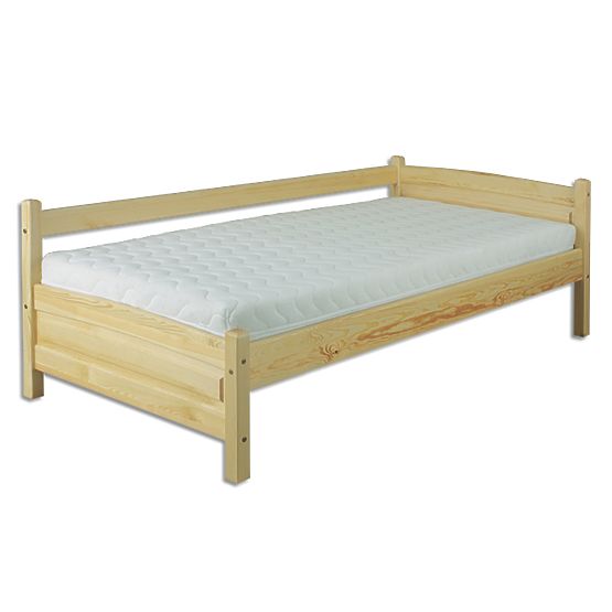 Wooden Bed with Side Panel 90x200 cm - Pine