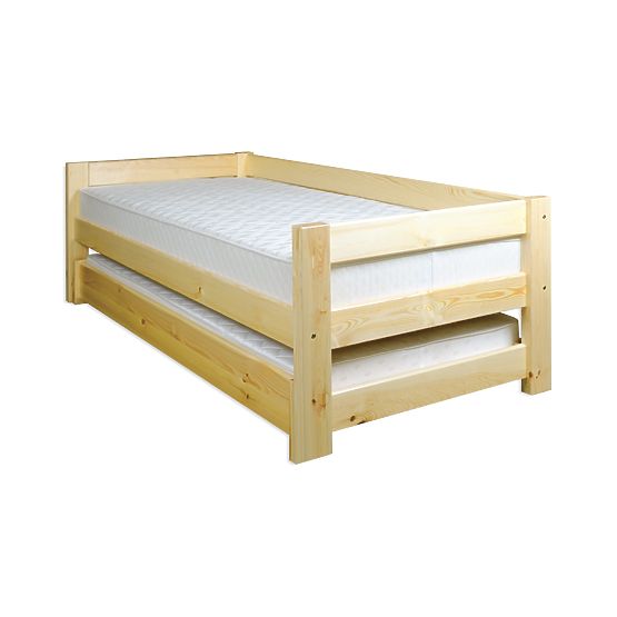 Wooden Bed with Trundle 90x200 cm - Pine