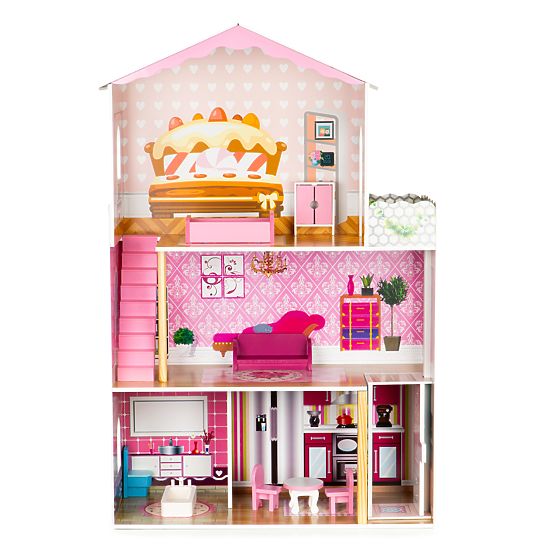 Wooden dollhouse with Amanda elevator