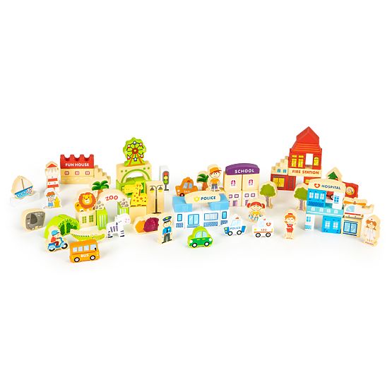 Wooden kit - Fun city 120 pcs