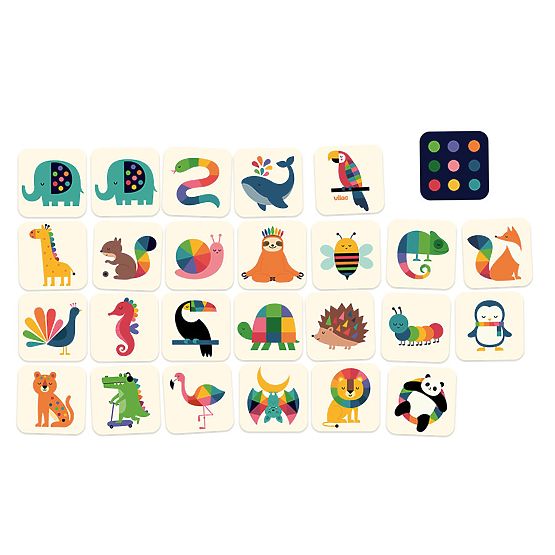 Wooden Memory Game - Rainbow Animals