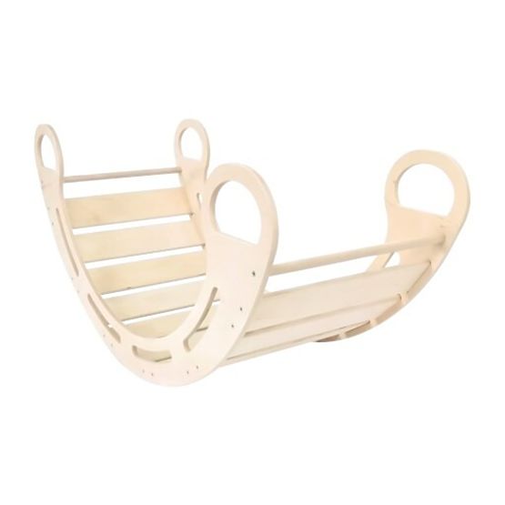 Wooden Montessori Rocker Lilac - Natural