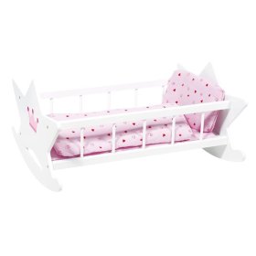 Goki wooden cradle for dolls with duvets