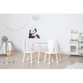 Children's Table with Chairs - Ears - White