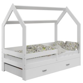 Paula House Bed with Guardrail 160 x 80 cm - White