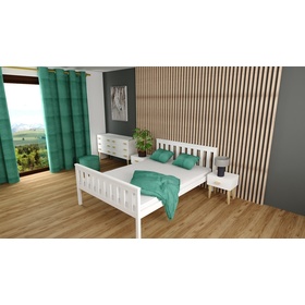 Wooden Bed Aga 200 x 90 cm - White