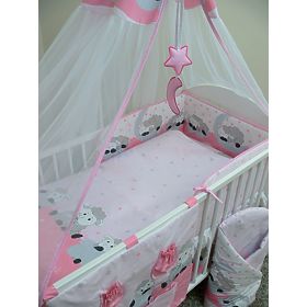 Bedding set for cribs 120x90cm Lamb - pink, Ankras