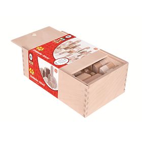 Bigjigs Baby Wooden Connecting Cubes - Natur set of 100 pieces, Bigjigs Toys