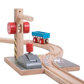 Bigjigs Rail Crane with gravel, Bigjigs Rail