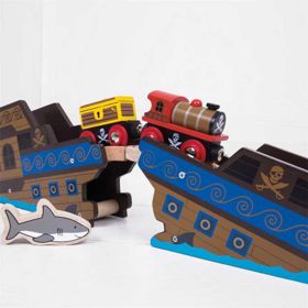 Bigjigs Rail Pirate train + 3 tracks, Bigjigs Rail