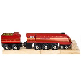 Bigjigs Rail replica locomotive Duchess of Hamilton + 3 tracks, Bigjigs Rail