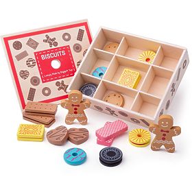 Bigjigs Toys Box with wooden biscuits, Bigjigs Toys