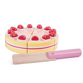 Bigjigs Toys Wooden slice cake with strawberries, Bigjigs Toys