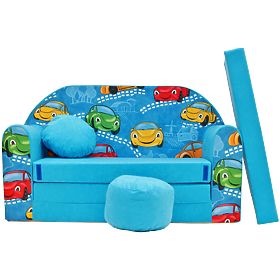 Children's Sofa Happy Cars - Blue