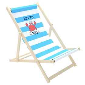 Children's beach chair Krab - blue-white