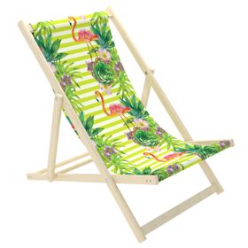 Children's beach chair Flamingos and tropical flowers