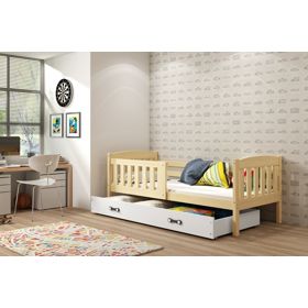 Children's Bed Exclusive Natural with Graphite Detail